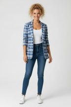 Checked Women's Blazer with Elegant Fit - Esra