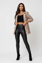 Checked Women's Blazer with Elegant Fit - Esra