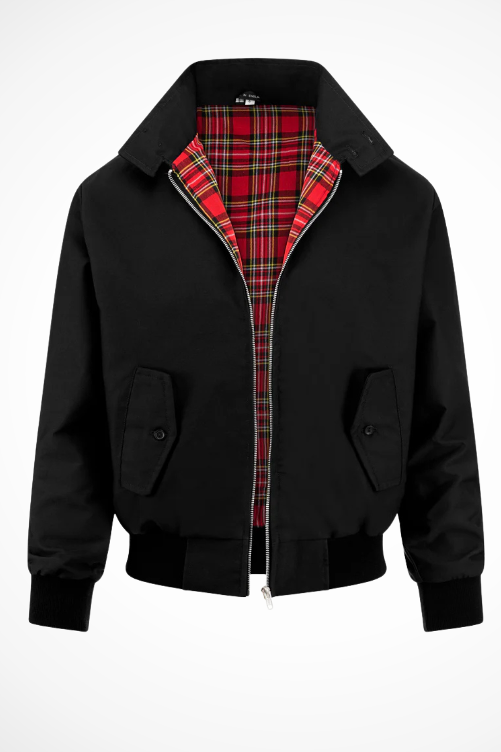 Liam | Men Zip Up Harrington Jacket with Tartan Lining