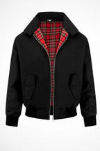 Liam | Men Zip Up Harrington Jacket with Tartan Lining