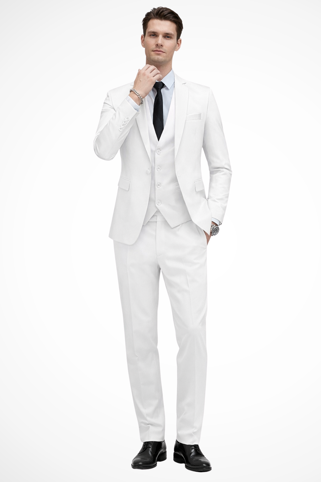 Liam | Men Slim Fit Notch Lapel 3 Piece Wedding Guest Suit