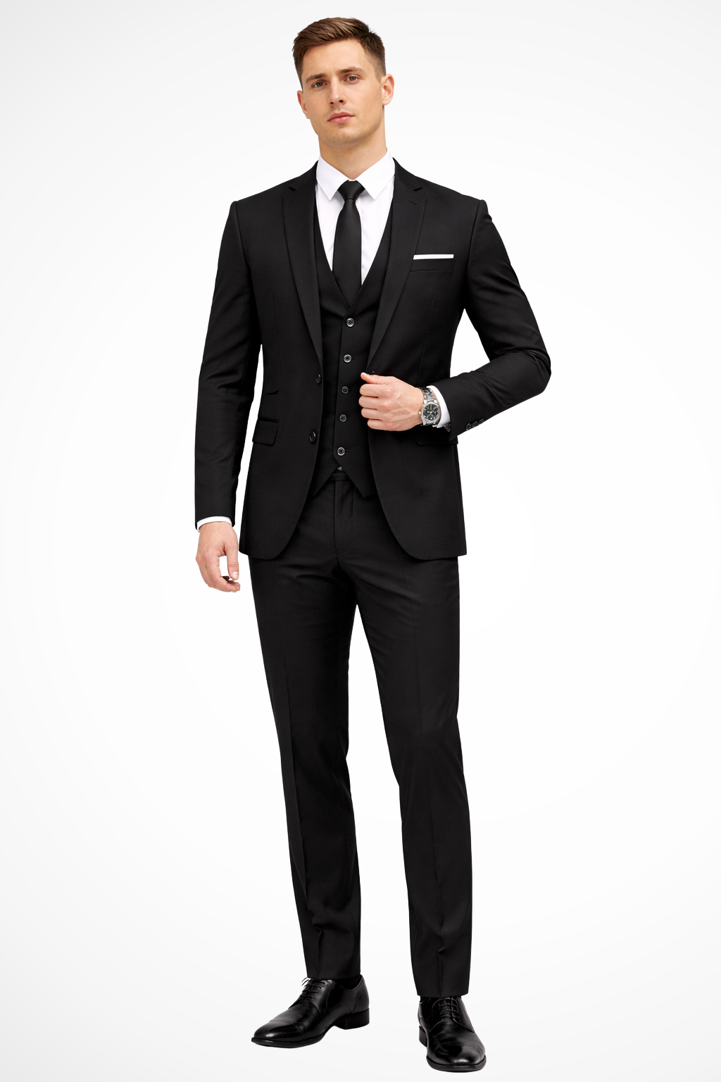 Liam | Men Slim Fit Notch Lapel 3 Piece Wedding Guest Suit