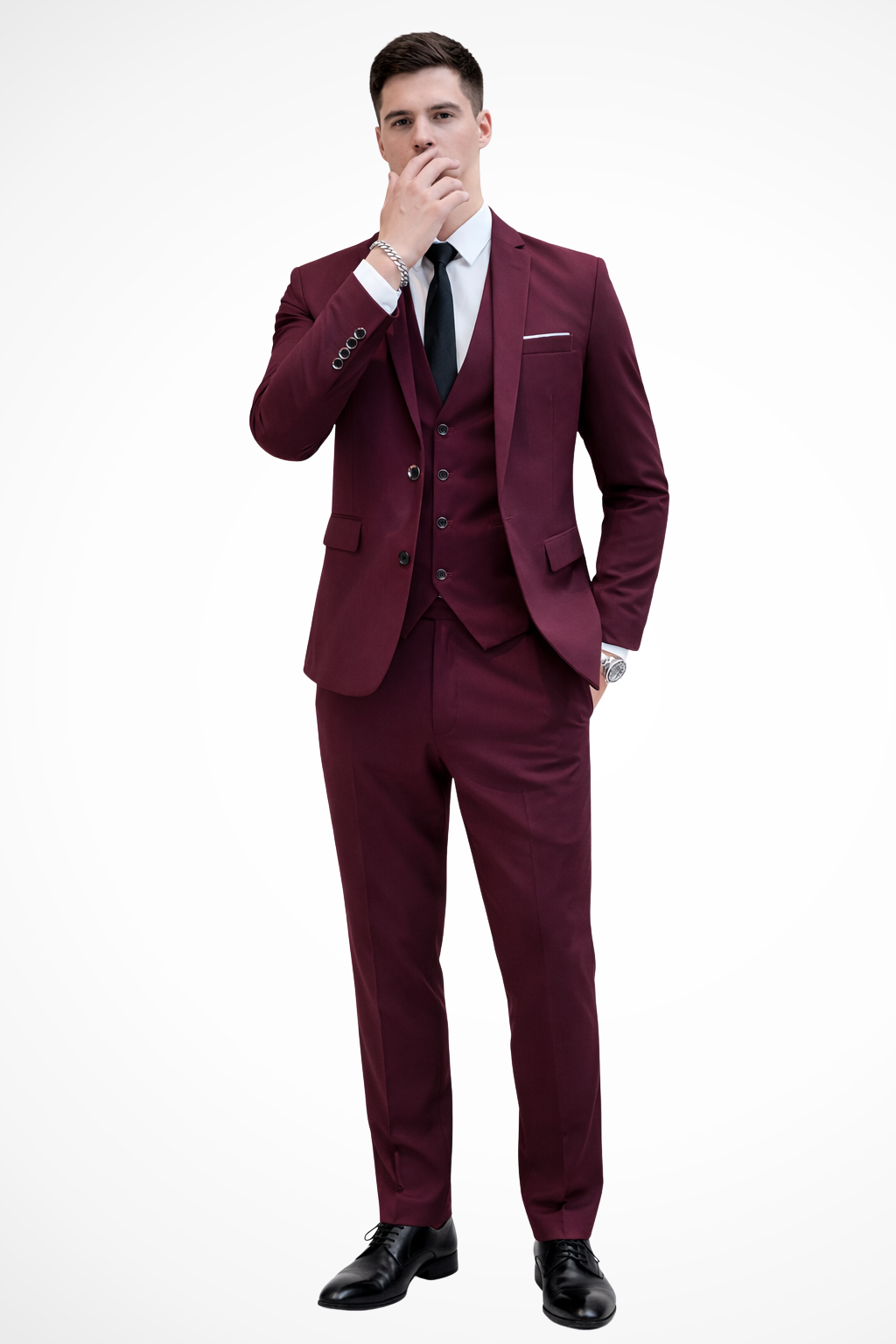 Liam | Men Slim Fit Notch Lapel 3 Piece Wedding Guest Suit