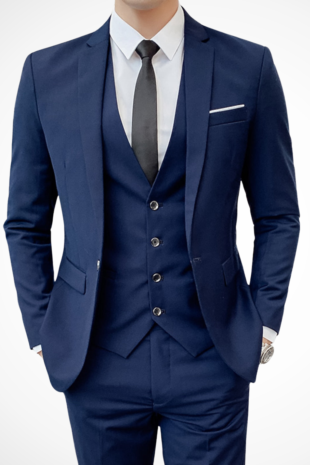 Liam | Men Slim Fit Notch Lapel 3 Piece Wedding Guest Suit