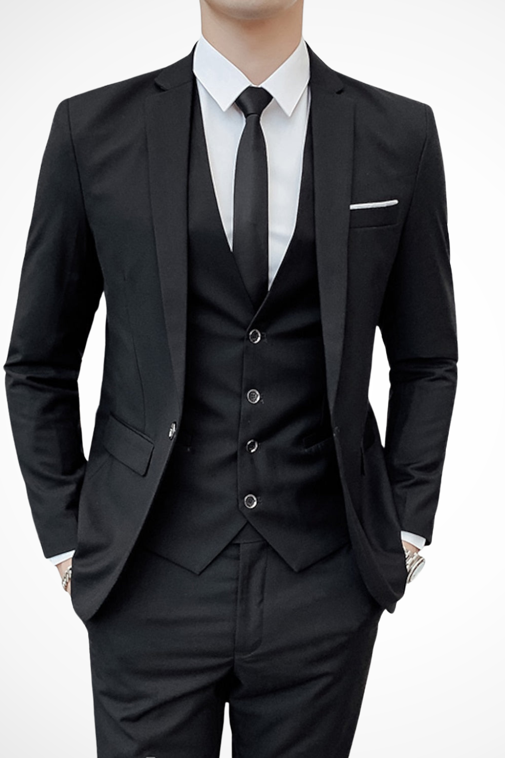 Liam | Men Slim Fit Notch Lapel 3 Piece Wedding Guest Suit