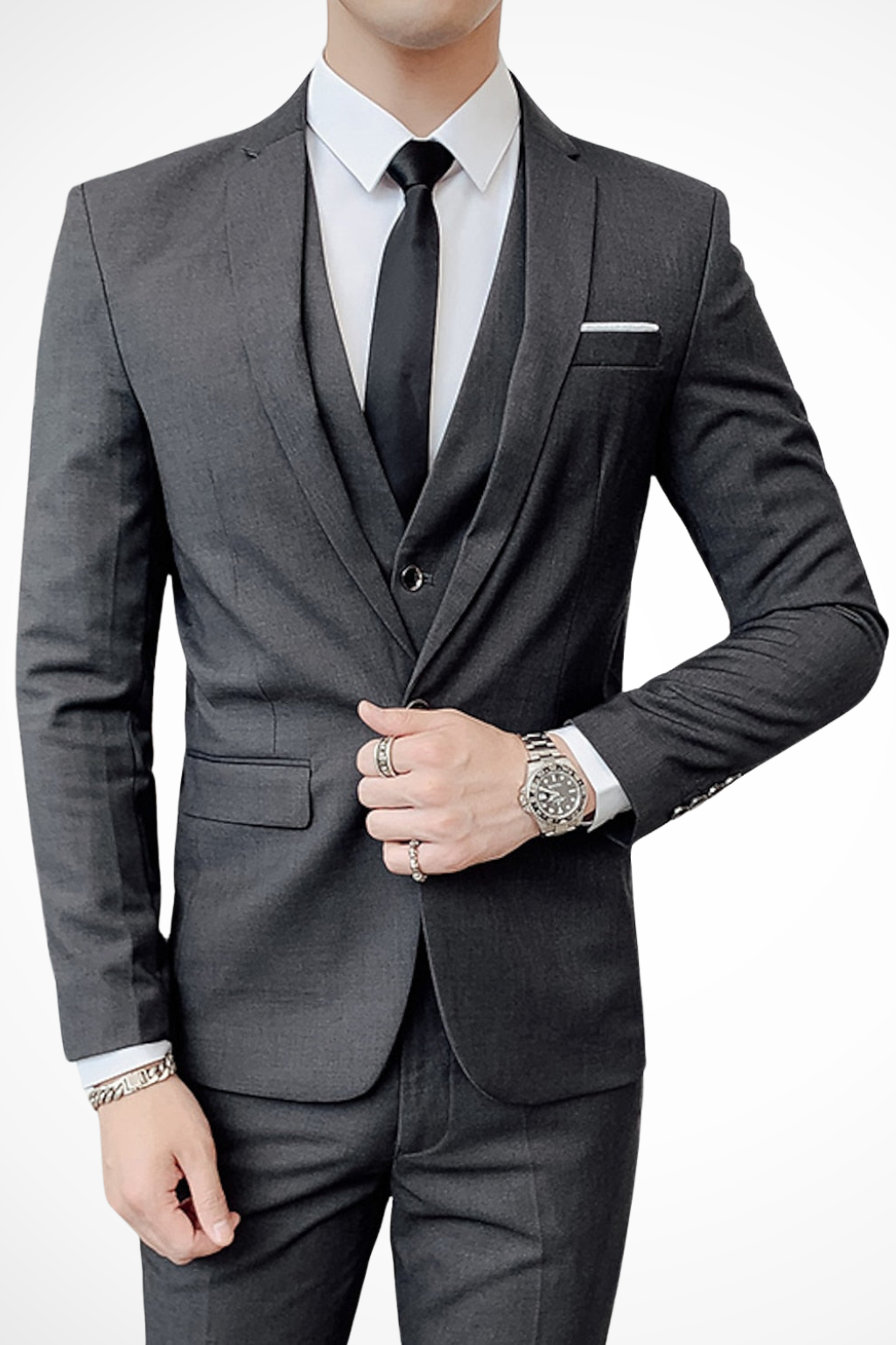 Liam | Men Slim Fit Notch Lapel 3 Piece Wedding Guest Suit