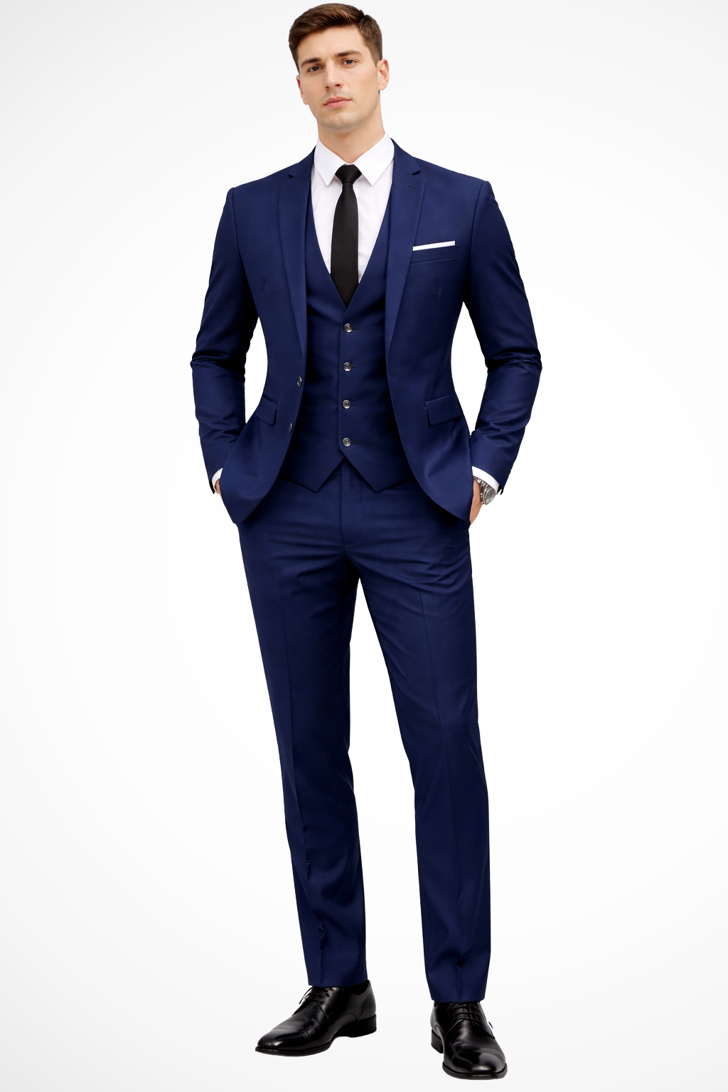 Liam | Men Slim Fit Notch Lapel 3 Piece Wedding Guest Suit