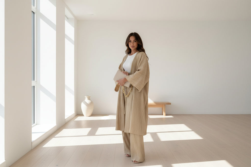 Elena | Pleated Kimono Set, Two-Piece