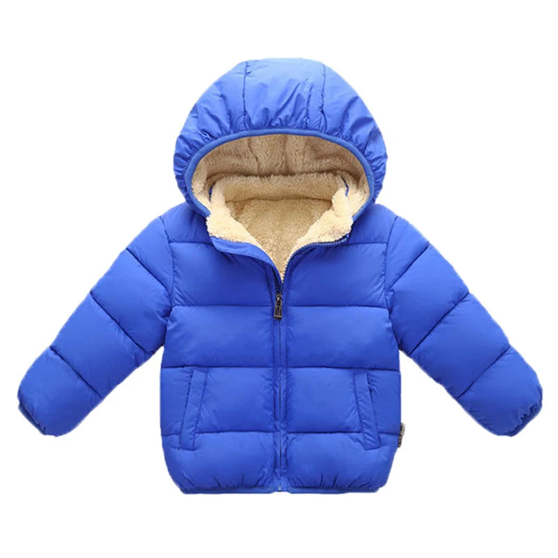 Charlie |  Baby Children Jackets Winter Thick Jackets for Boys Warm Plush Thicker Outerwear for Girls Fur Hood Children's Clothing Snowsuit