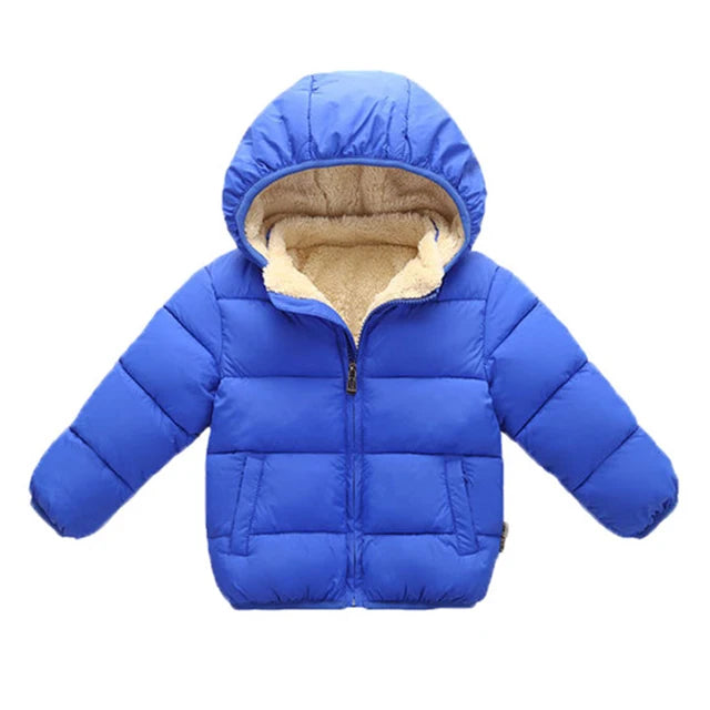 Charlie |  Baby Children Jackets Winter Thick Jackets for Boys Warm Plush Thicker Outerwear for Girls Fur Hood Children's Clothing Snowsuit
