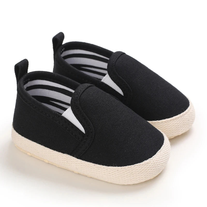 ISA | 4-color toddler non-slip baby shoes baby canvas classic sneakers newborn sports shoes baby boys girls first walker shoes