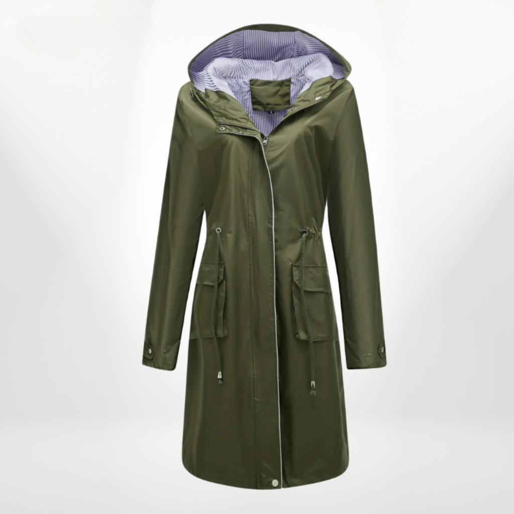 Lois | Weather-Resistant Structured Hooded Trench Coat