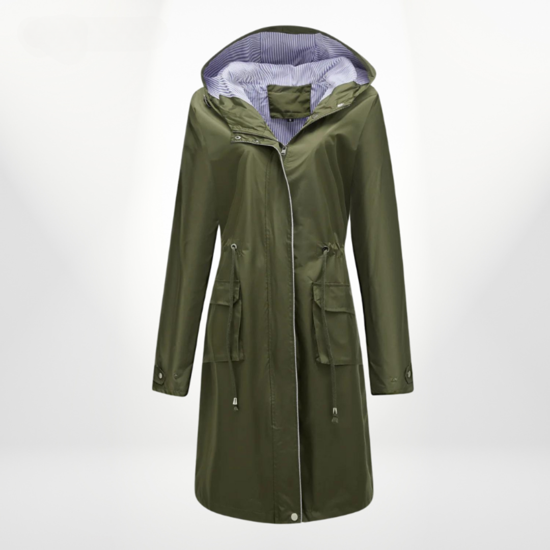 Lois | Weather-Resistant Structured Hooded Trench Coat