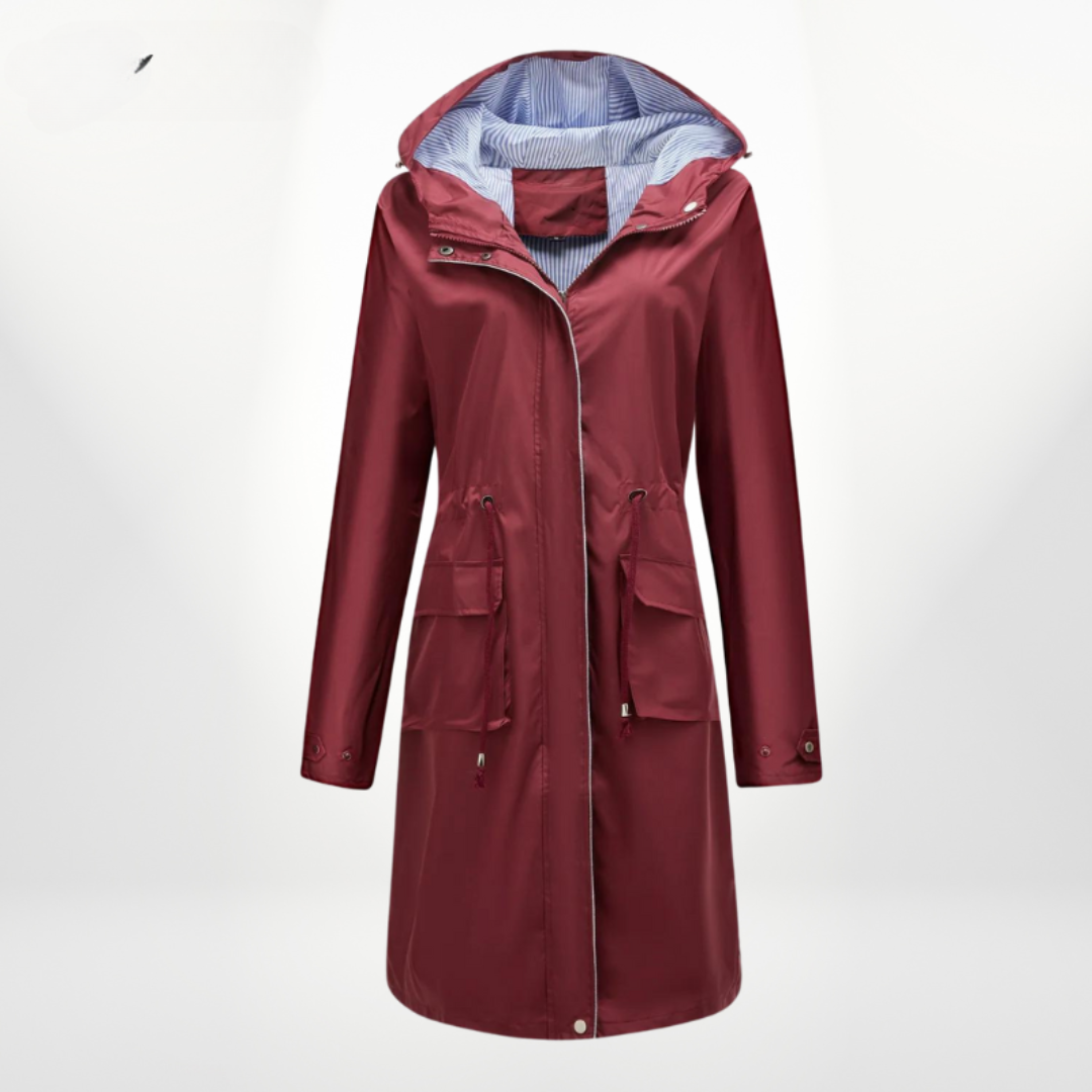 Lois | Weather-Resistant Structured Hooded Trench Coat