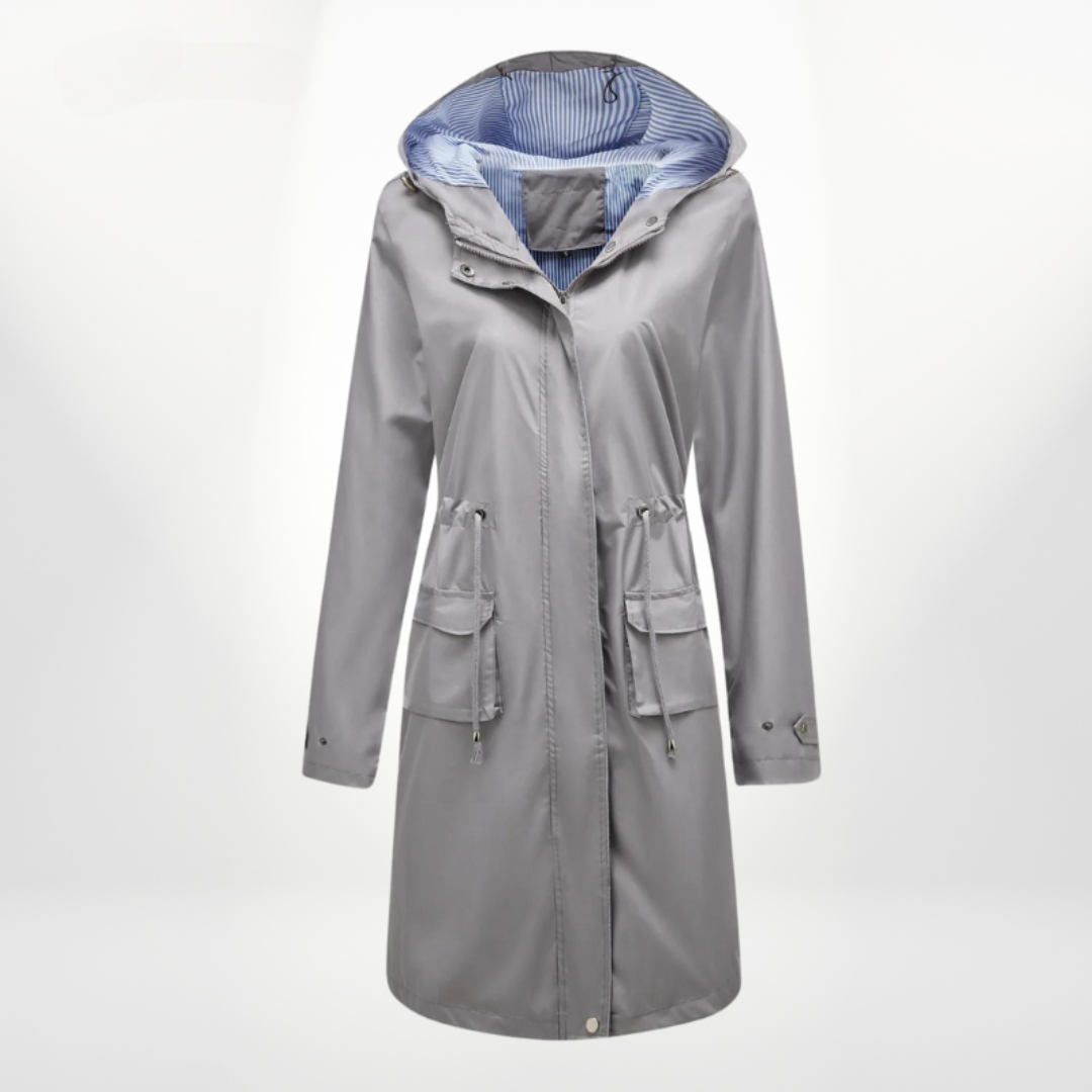 Lois | Weather-Resistant Structured Hooded Trench Coat