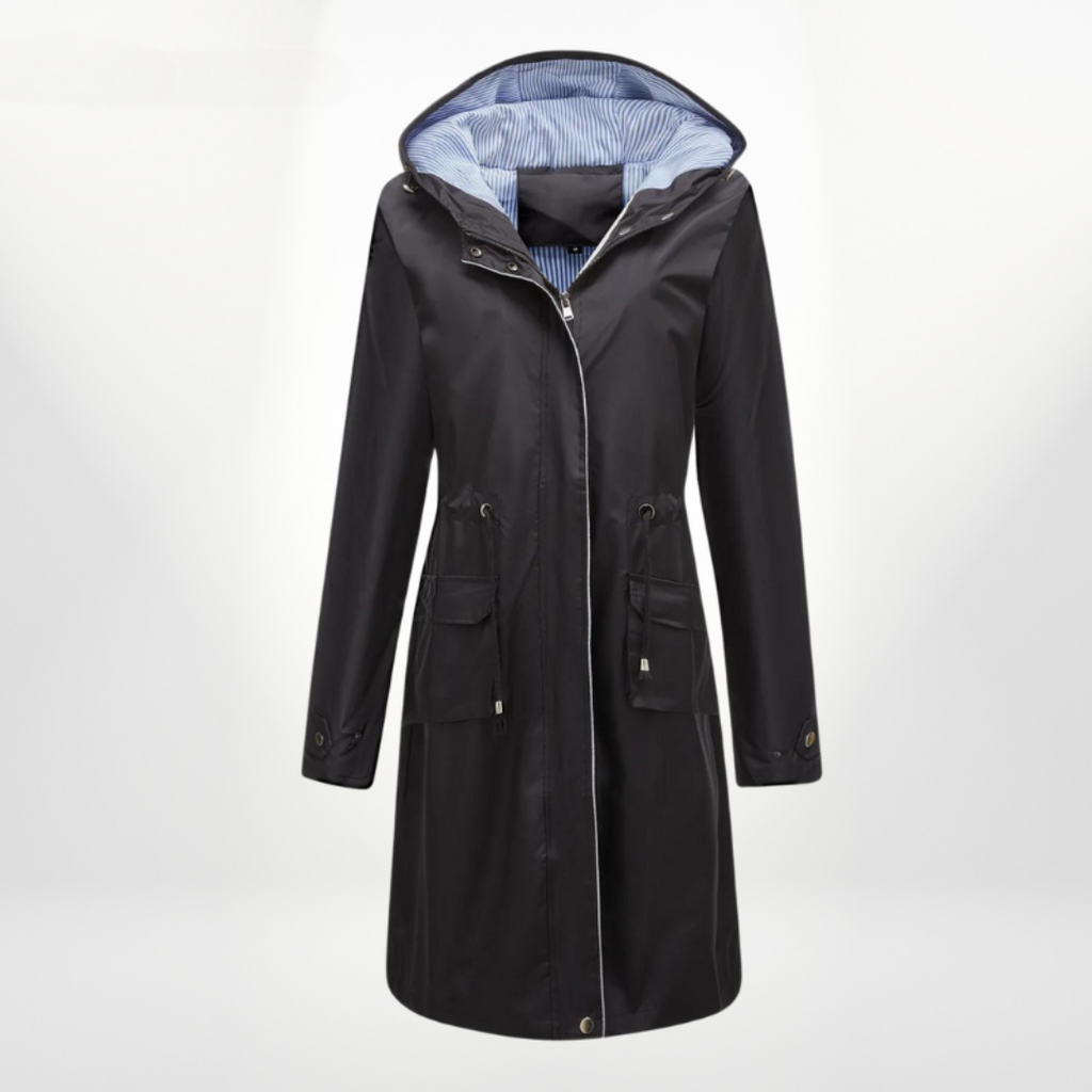Lois | Weather-Resistant Structured Hooded Trench Coat