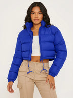 Short Quilted Women's Puffer Jacket with Hood