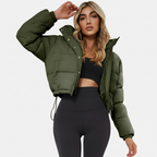 Short Quilted Women's Puffer Jacket with Hood