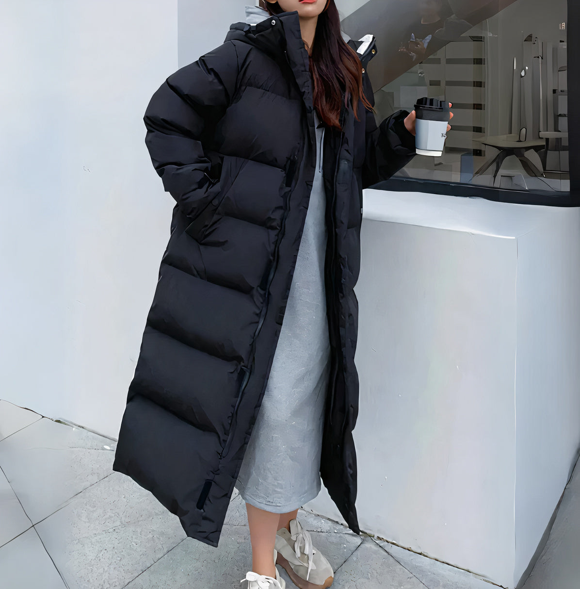 Kim | Long jacket, waterproof, windproof, hood, pockets, lining