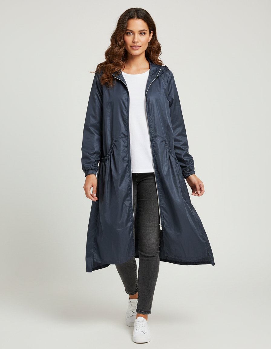 Avy | Women's Long Hooded Rain Jacket