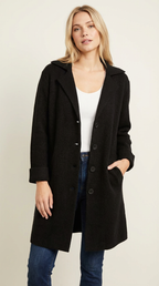 Long Casual Women's Coat with Shawl Collar - Senna