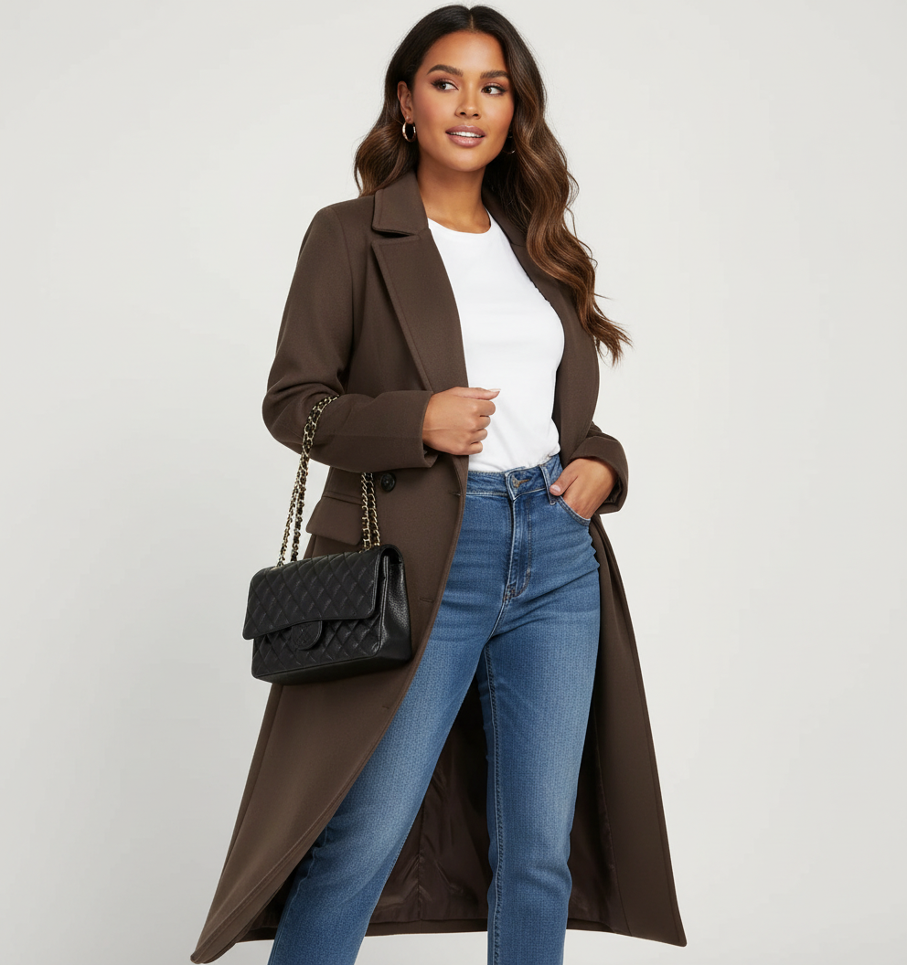 Elcevi | Long Trench Coat For Women