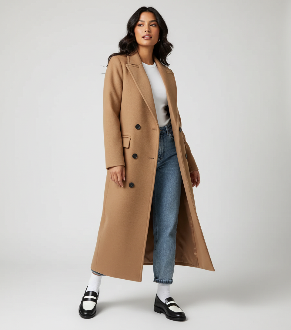 Elcevi | Long Trench Coat For Women