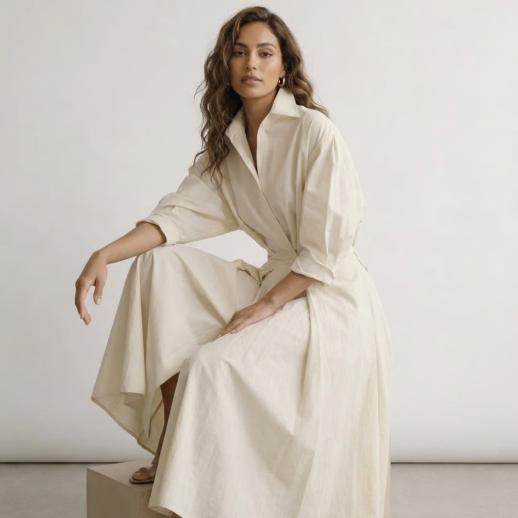 Stylish Long Blouse Dress with Tailored Fit - Emma