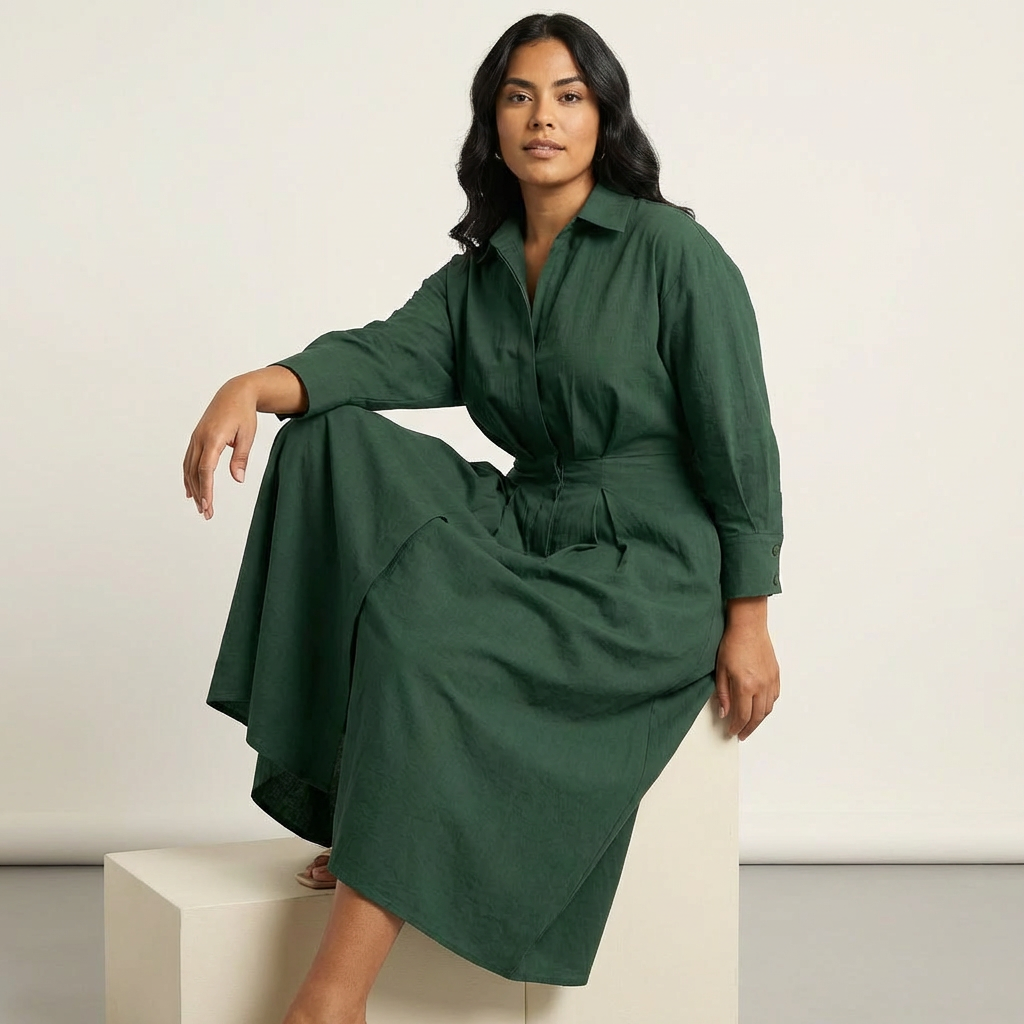 Stylish Long Blouse Dress with Tailored Fit - Emma