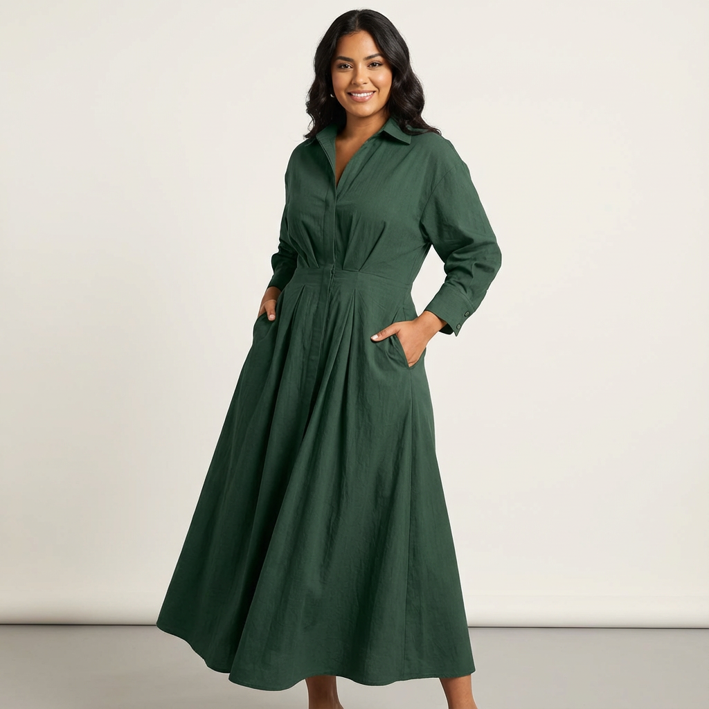 Stylish Long Blouse Dress with Tailored Fit - Emma