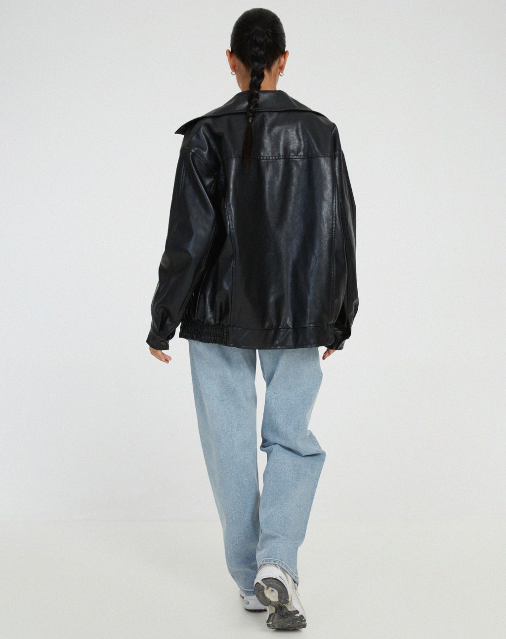 Oversized Leather Look Jacket for Women | Casual Fit & Freedom of Movement