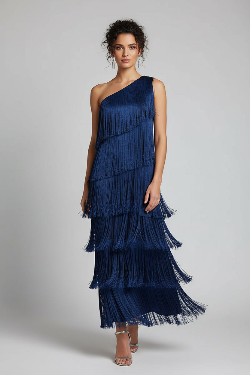 Nina Lopez - Trendy HalfSleeve Dress with Fringes