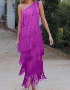 Nina Lopez - Trendy HalfSleeve Dress with Fringes