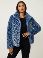 Leopard Print Women's Teddy Jacket - Elena