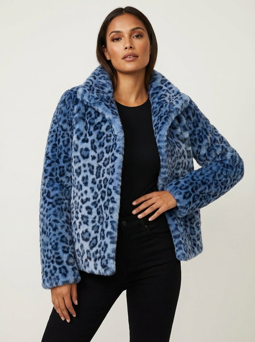 Leopard Print Women's Teddy Jacket - Elena