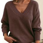 Elira - Soft Knit Feel V-Neck Pullover