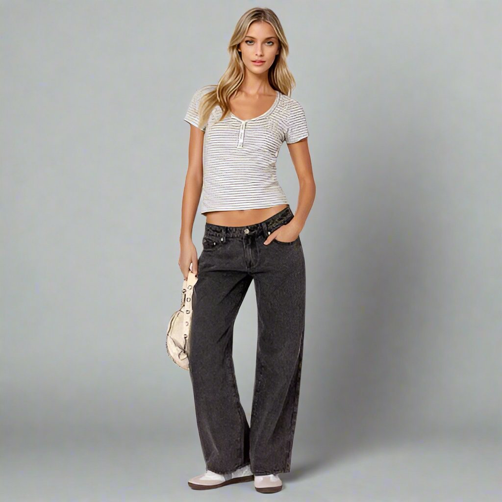 Roselina | Straight-Leg Jeans with Low Rise – Trendy Women's Pants