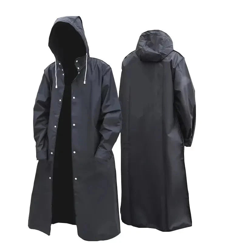 Woman / Men  Raincoat Waterproof Black Windbreaker