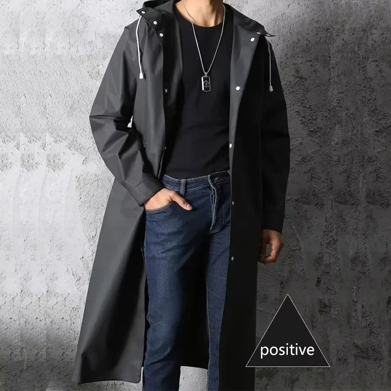 Woman / Men  Raincoat Waterproof Black Windbreaker