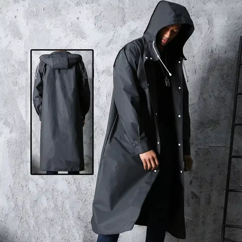 Woman / Men  Raincoat Waterproof Black Windbreaker