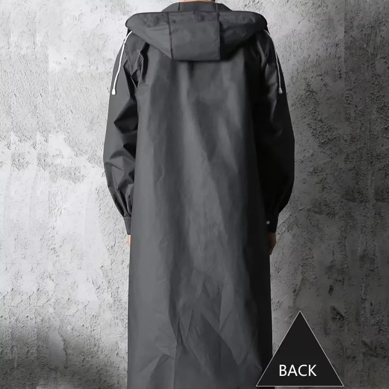 Woman / Men  Raincoat Waterproof Black Windbreaker