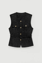 Melodie Margaux - Tailored Vest with Gold Buttons
