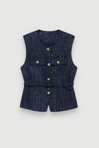 Melodie Margaux - Tailored Vest with Gold Buttons
