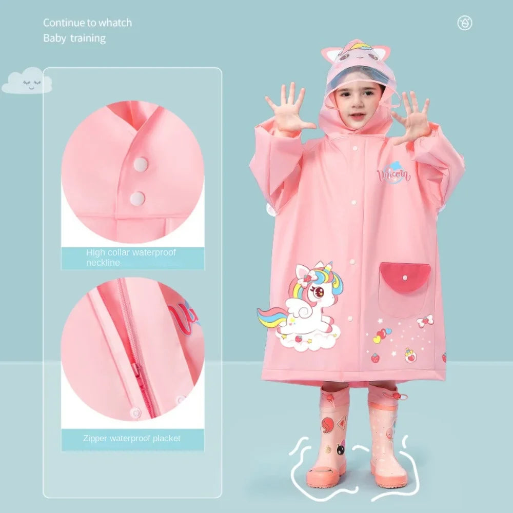 Kiki | Kids Raincoat Dinosaur Unicorn Rain Poncho