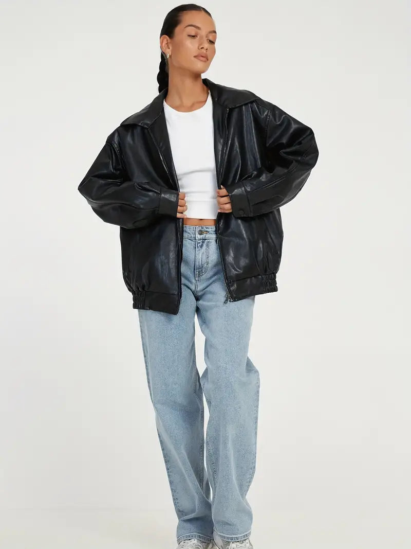 ISA | Women’s Classic Leather Zip Jacket