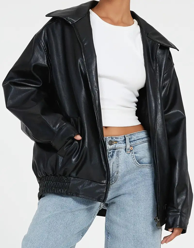 ISA | Women’s Classic Leather Zip Jacket
