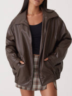ISA | Women’s Classic Leather Zip Jacket