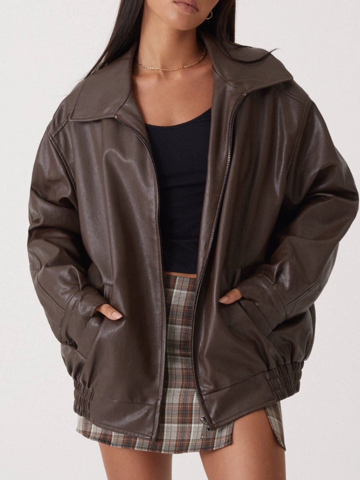 ISA | Women’s Classic Leather Zip Jacket