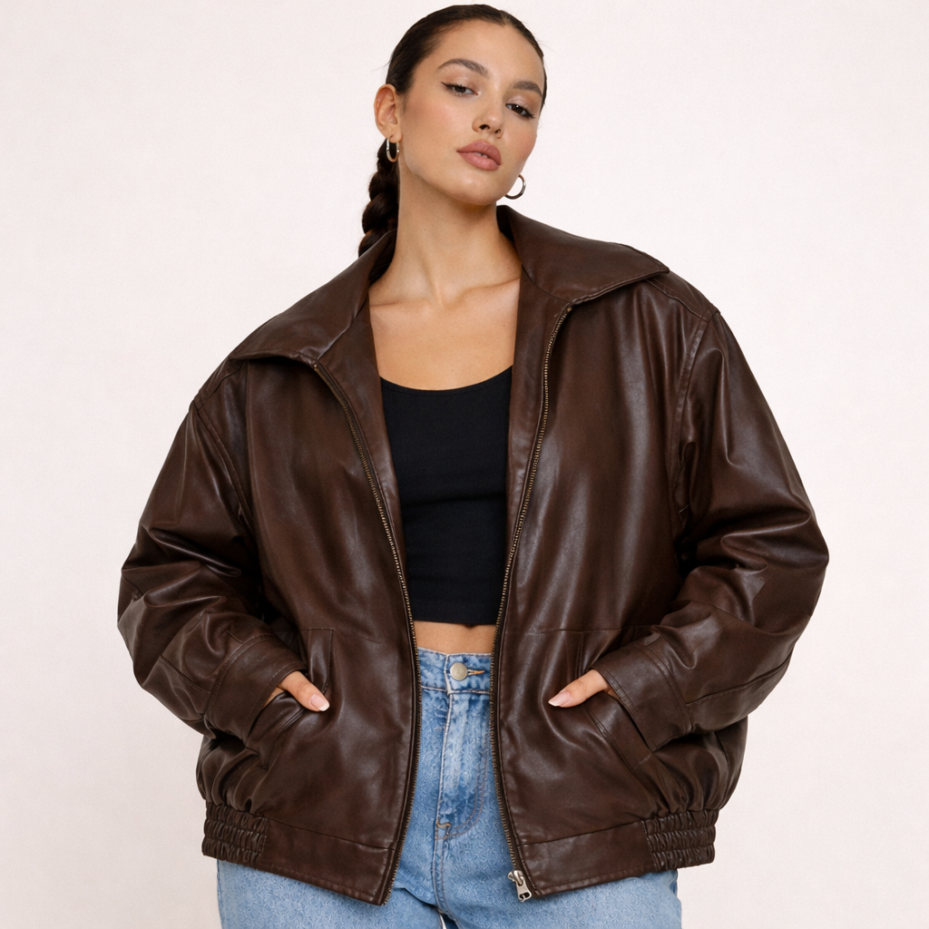 ISA | Women’s Classic Leather Zip Jacket