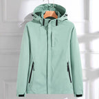 Lia | Women's Elegant Rain Jacket Hood Details Functionality